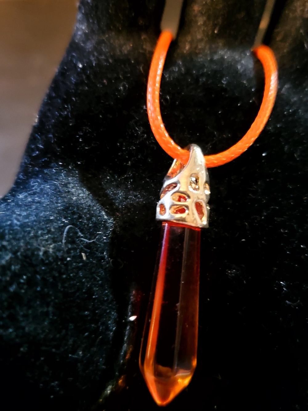 Orange Crystal Pendant Necklace - Women Jewelry